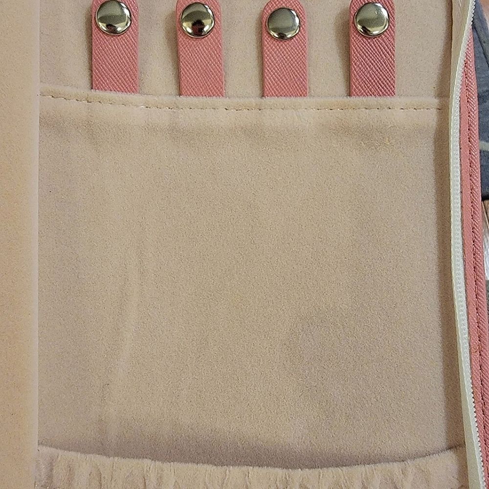 #Sabika #Trifold Pink #Travel #Jewelry #Organizer Faux #Leather #NWOT - Picture 14 of 16